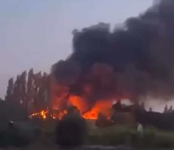 Пожежа в наслідок обстрілів