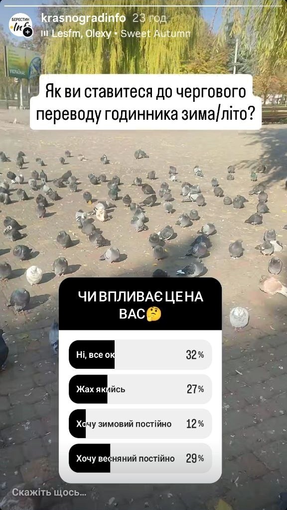 Опитування в інстаграм.